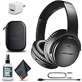 Bose QuietComfort 35 Series II Wireless Noise-Canceling Headphones (Black) (789564-0010) + Headphone Cleaner + USB Power Adap