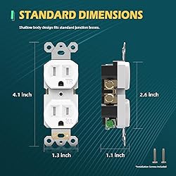 TOPELER Standard Electrical Wall Outlet, 15A
