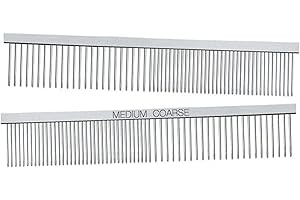 Master Grooming Tools Greyhound Combs — European-Style Combs for Grooming Dogs - Medium/Coarse, 7½",Chrome