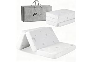 HDJOAPS Pack and Play Mattress Pad, 38"x 26" Portable Tri Fold Pack N Play Mattresses or Travel with Carry Bag, Topper with W