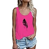 OMSJ Women Shirts Sleeveless Summer Tunic Loose Fit Tank Tops