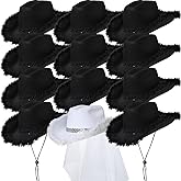 Unittype 12 Pcs Women Cowgirl Cowboy Hats Bachelorette Cowboy Hats for Bridal Shower Wedding Engagement Halloween Cosplay