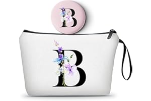 SEAMOON Initial Gifts for Women, Birthday Gift for Mom,Sister Birthday Gifts from Sister,Woman Gifts,Personalized Makeup Bag with Mirror,Gifts for Older Women, Encouragement Gifts for Women,Christmas Gifts,B