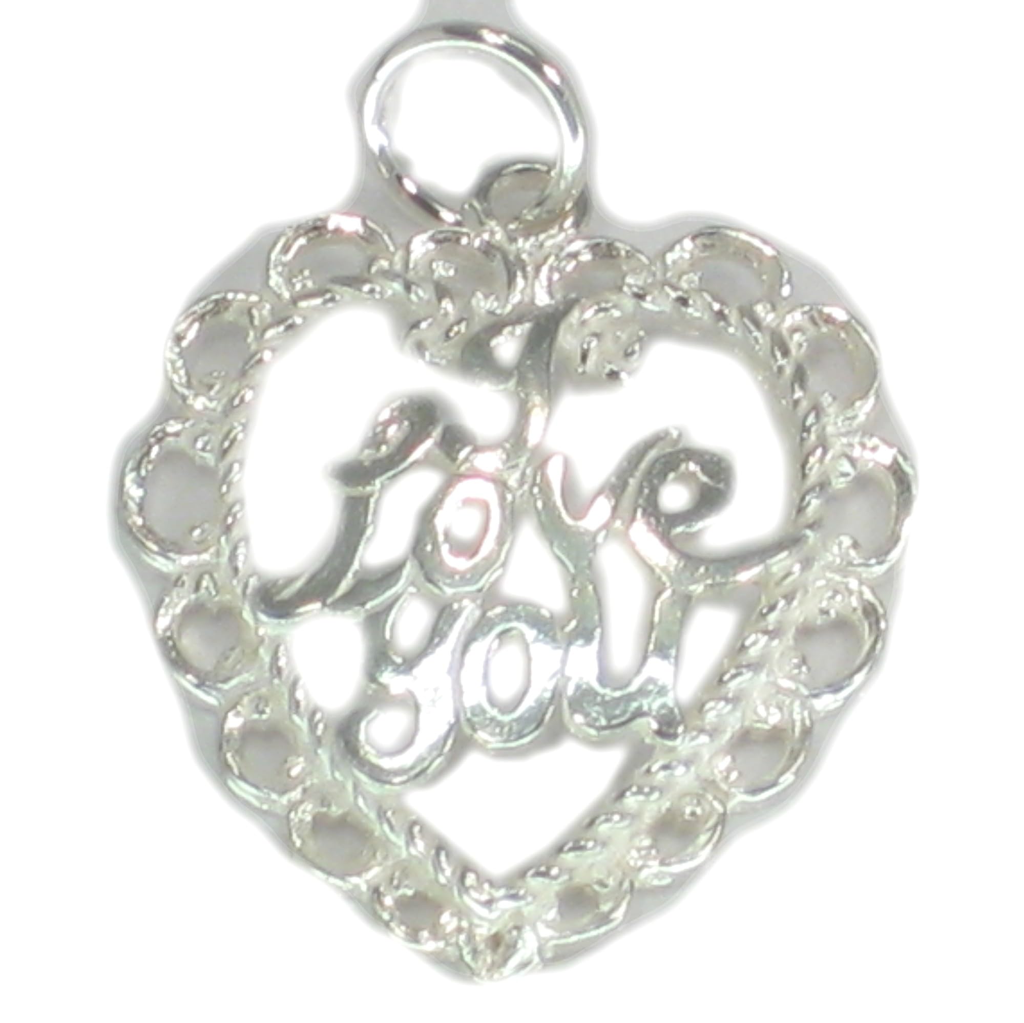 Maldon Jewellery I Love You Heart sterling silver charm pendant .925 x 1 Hearts Charms