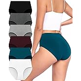 Xibing Cotton Underwear for Women Seamless Bikini Panties Ladies No Show Hipster High Waisted Full Coverage Briefs 6-pack