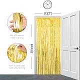 OWill Gold Metallic Tinsel Curtains 2 Packs 3ft x 8.3ft Backdrop Set view 4