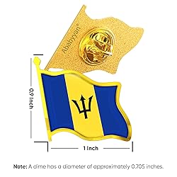 Barbados Flag Lapel Pin - Enamel Metal National