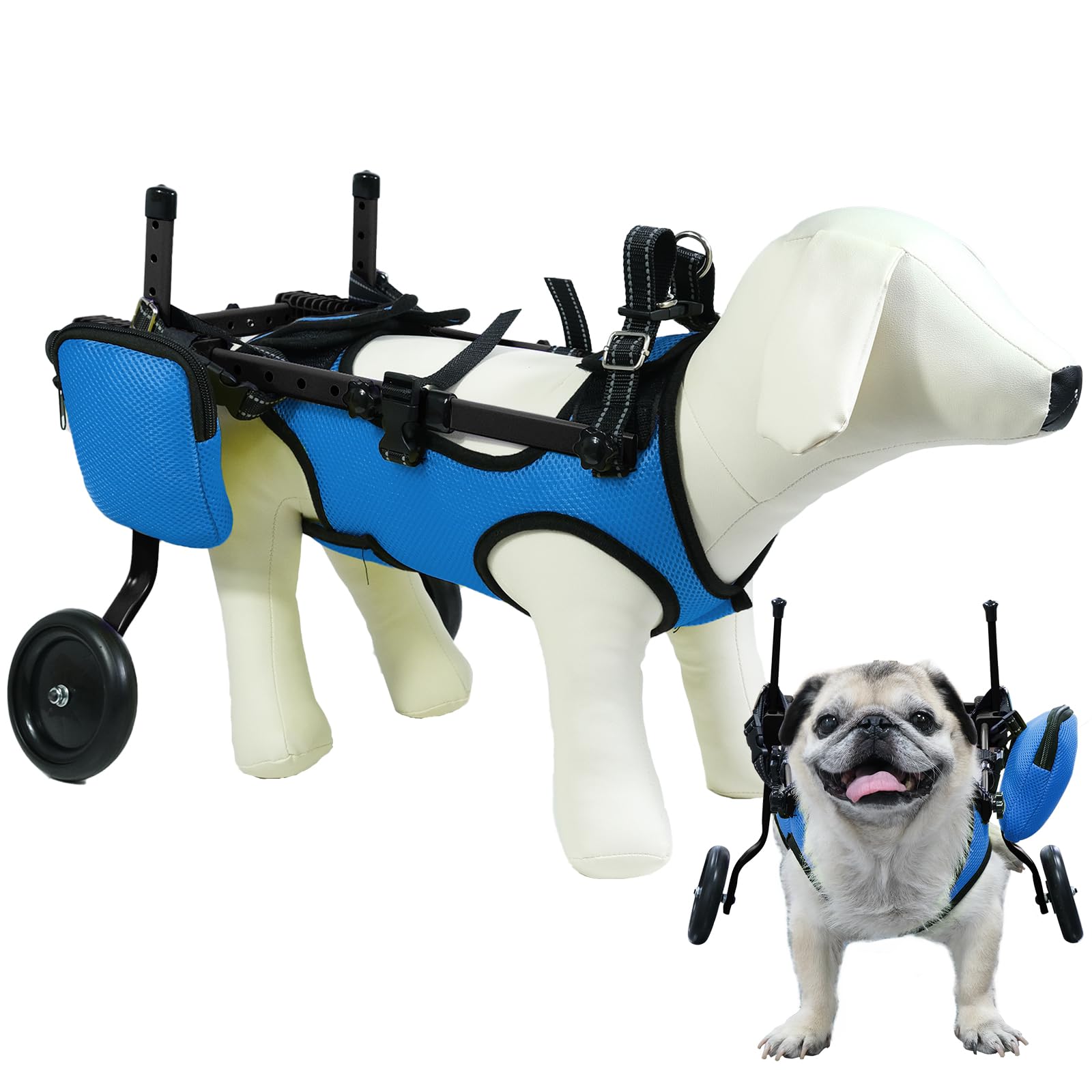 Photo 1 of ZUAGI pet Wheelchair for Back Legs,Suitable for Back Legs,Cart Doggy Wheelchair for Disabled Legs Walking Mobility,Cat/Dog Hip Brace Leg Support,