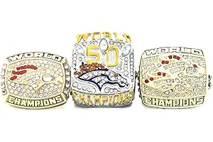 XiaKoMan Denver Football 1997 1998 2015 Manning 3 -Time World champions Replica rings set with wooden box size 11
