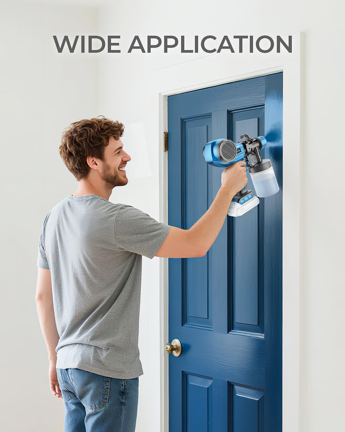 Tilswall Paint Sprayer Compatible with Dewalt 20V Battery, Ultra-Light HVLP Cordless Paint Sprayer with 4 Nozzles & 3 Patterns, Electric Paint Gun for House Painting, Furniture, Cabinets, DIY