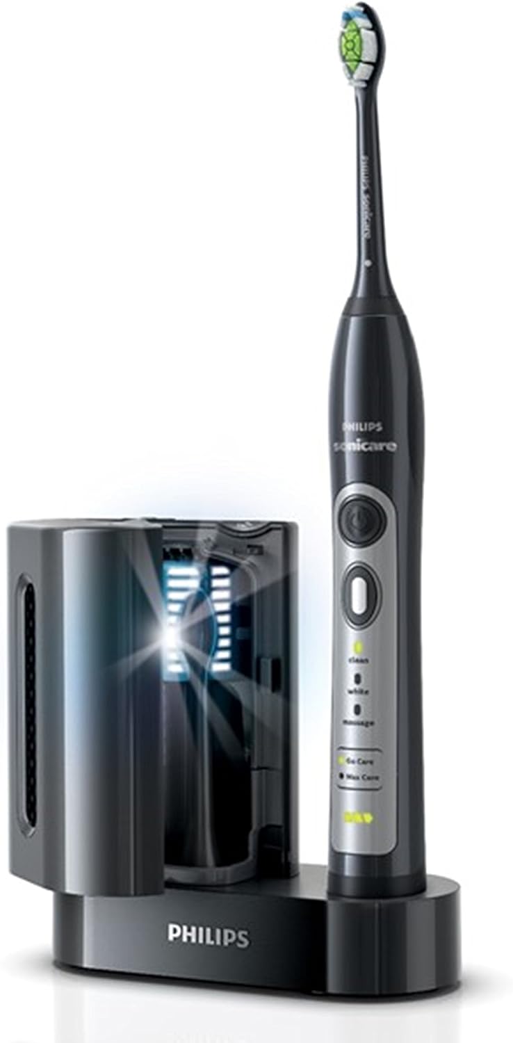 Philips HX6971/59 - Cepillo de dientes eléctrico, 31.000 movimientos/minuto, higienizador rayos UV con cargador, color negro