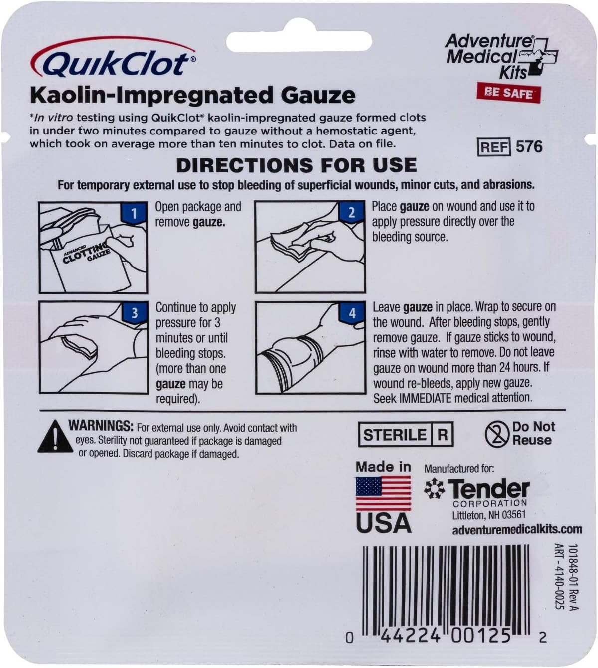 QuikClot Advanced Clotting Gauze - 3 x 24 in: Sports & Outdoors