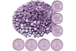 ONWINPOR Lilac Purple Wax Seal Beads, 400Pcs Sealing Wax Beads, Octagon Wax Sealing Beads, Sealing Wax Beads Set for Wax Seal Stamp, Gift Wrapping, Letter Sealing (Lilac Purple)