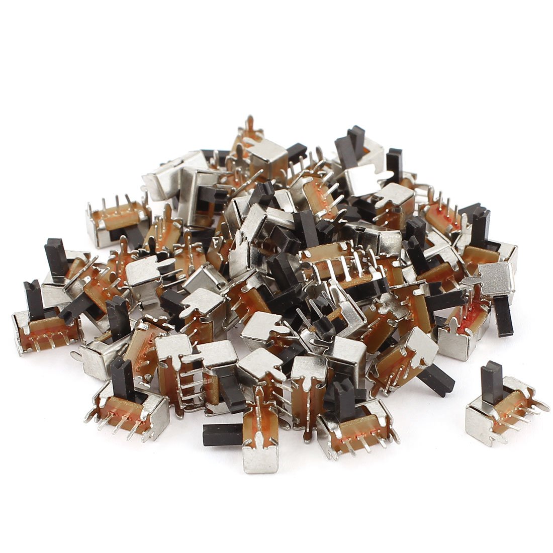 Sourcingmap 60 Pcs 3Pins SPDT Right Angle Panel Mount Slide Switch DC 50V 0.8A