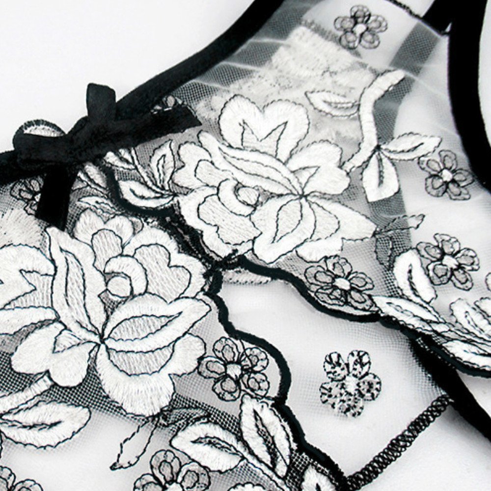 GeeHaoo Lace Sexy Underwear Women\'s Underwear Transparent Wool Open Embroidery Thong T Pants