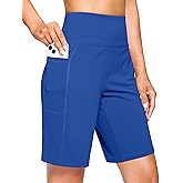 G Gradual Women's 7''/9" Bermuda Long Shorts with Pockets High Waisted Athletic Knee Length Shorts for Women Walking