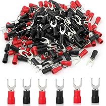 ツリーボトル 栓付き 10本 Teansic 100 Pcs 12-10 AWG Black & Red Insulated Fork Spade