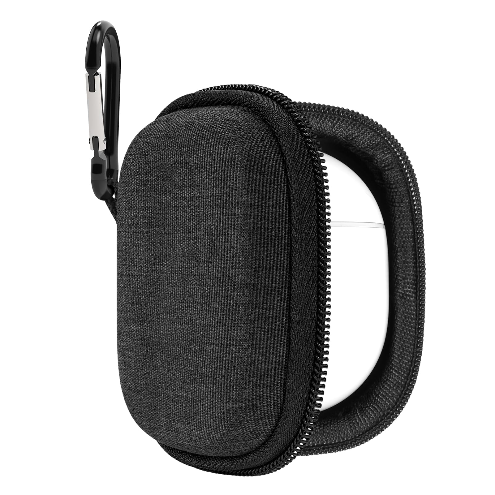 Geekria Shield Earbuds Case Compatible with Google Pixel Buds 2A/2 True Wireless Earbuds, Replacement Hard Shell Travel Carrying Bag with Carabiner Clip (Grey)
