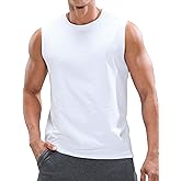 MIER Men's Tank Tops Cotton Sleeveless Muscle Shirts for Workout Running Athletic Gym Lounge Casual, Breathable