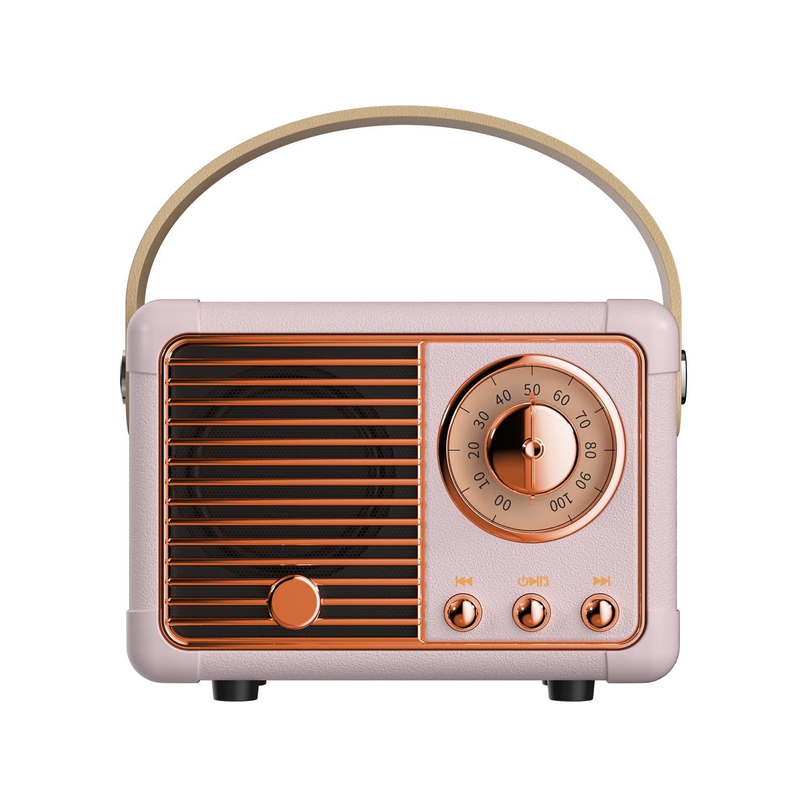 Photo 1 of QUEQIMU Retro Bluetooth Speaker, Wireless Mini Portable Speakers Vintage Radio Support USB/TF Card/AUX, Cute Bluetooth Speaker for Kitchen Desk Bedroom Office, Birthday Gifts for Women Teenage, Pink