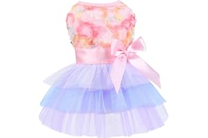 DAFUEN Dog Dress for Small Dogs Girl Puppy Birthday Princess Dresses Dog Clothes for Chihuahua Yorkie Teacup Pink Dog Wedding Dress Holiday Cute Bowknot Pet Skitrt Apparel for Cats Clothing (Medium, Pink)