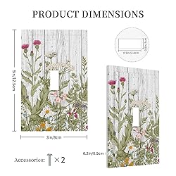 ShinyLuck Boho Wild Flowers 1 Gang Light Switch