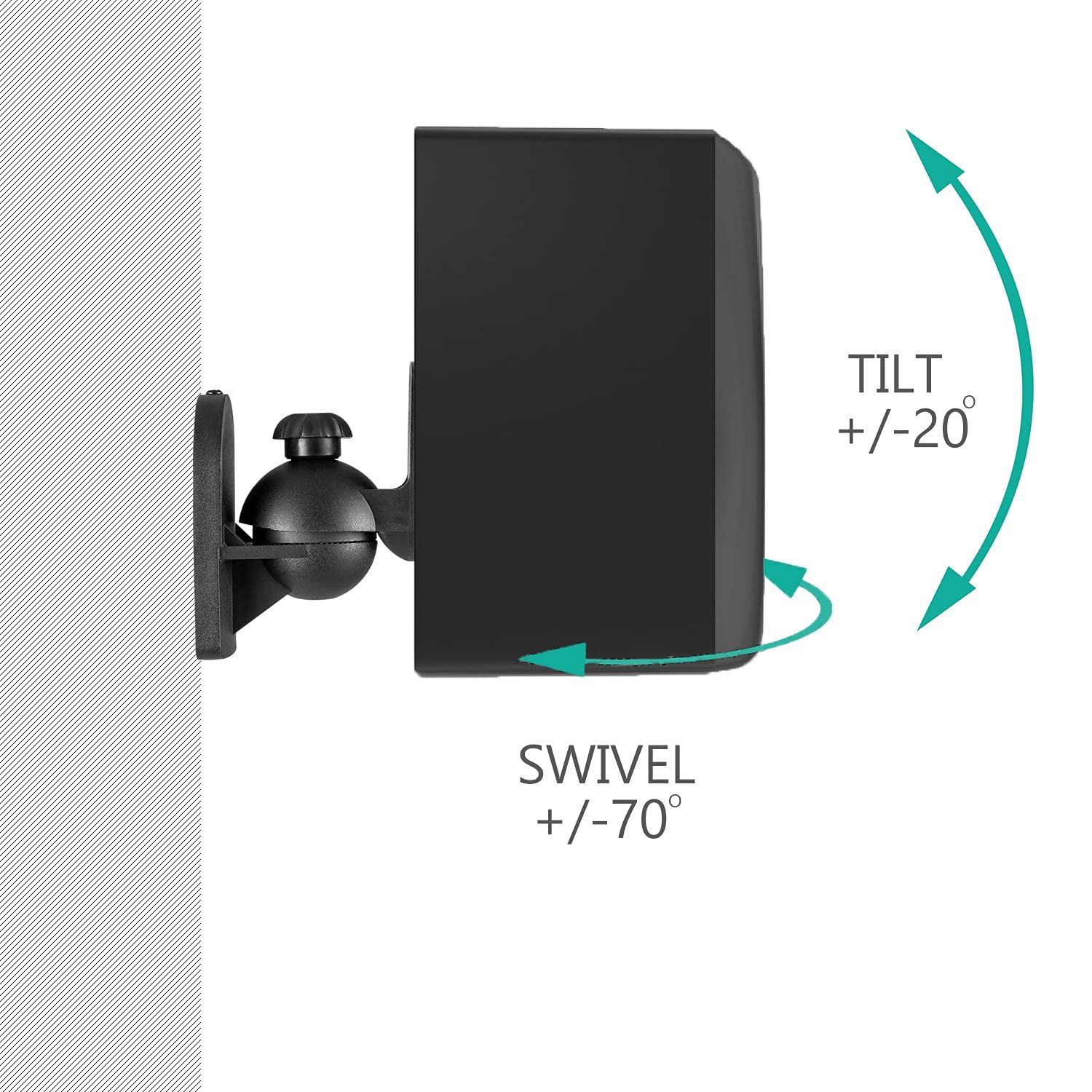 WALI Speaker Wall Mounts, Bookshelf Speaker Wall Mount Brackets, Surround Sound Speaker Mounts, Hold up to 7.7 lbs, (SWM402), 4 Pack, Black