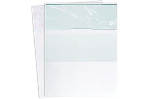 CHECK O MATIC EnDoc Computer Check Paper - 100 Pack - Business Blank Stock Checks on Top - Security Features & Laser Printer Compatible with Quickbooks - Green Marble