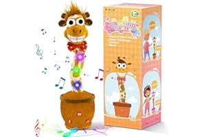 Ayeboovi Dancing Talking Giraffe Baby Toy Gifts for Boys and Girls, Adjust Volume Stuffed Plush Toddler Toys Recording Repeating What You Say, Interactive Mimicking Singing Giraffe Toy with 120 Songs