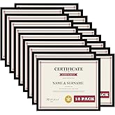 Giftgarden 8.5x11 Picture Frame Set of 18, Multi 8.5 by 11 Certificate Frames Bulk for Award Diploma Document office Wall or Tabletop Display, Black