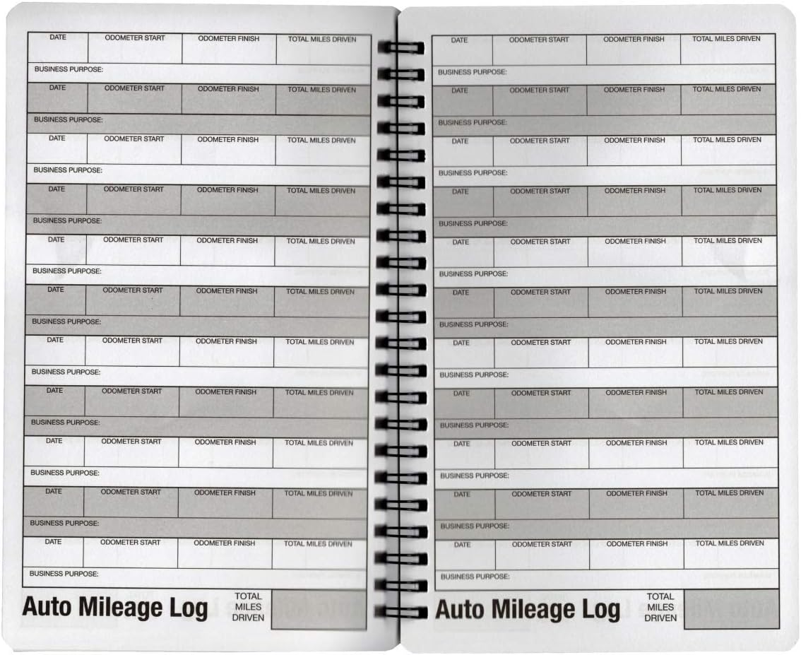 Portage Auto Mileage Log and Expense Notebook - Durable 5” x 8” Journal, Space for Over 400 Rides, Great for Tracking Mileage for Business Driving or Rideshare Apps : Office Products