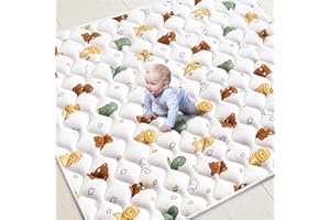 Lilyvibebearhappy Baby Play Mat 79" X 63", Premium Thicken Foam One-Piece Crawling Mat, Extra Large Non-Slip Cushioned Activity Playmats for Babies, Toddlers, Infants, Play & Tummy Time