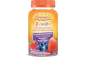 Emergen-C Junior Vitamin C Gummy Supplement, Kid's Vitamins Berry Bash, 44 Gummies