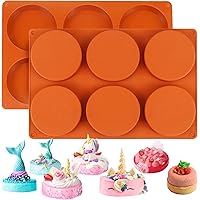 Palksky (2 Pack)6-Cavity Large Round Disc Silicone Mold/English Muffins Pan/Resin Coaster Mold Non-Stick Baking Molds…