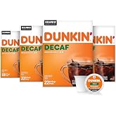 Dunkin&rsquo; Decaf Medium Roast Coffee, Keurig K-Cup Pods, 88 Count | 4 boxes of 22 single serve coffee pods each, Smooth &amp; rich flavor, Made with arabica coffee, Shelf stable, SNAP EBT eligible