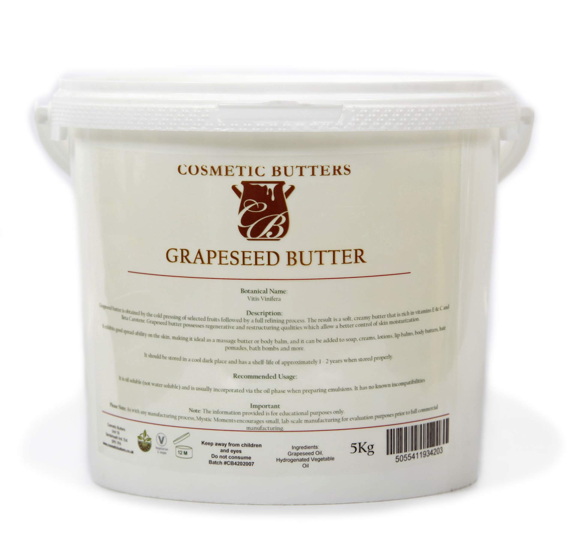 Mystic Moments | Grapeseed Blended Butter 5Kg - Natural Cosmetic Butters Vegan GMO Free
