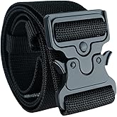 MELOTOUGH 2" Nylon Web Work Tool Belt for Men with Heavy Duty Quick Release Rugged Metal Buckle outdoor men's belt Tool Belts (Black)