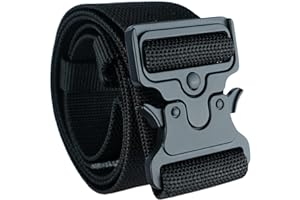 MELOTOUGH 2" Nylon Web Work Tool Belt for Men with Heavy Duty Quick Release Rugged Metal Buckle outdoor men's belt Tool Belts (Black)