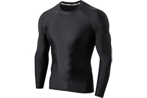 LAFROI Men's Long Sleeve UPF 50+ Sun Protection Shirt Compression BJJ Swim Rash Guard