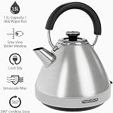 Morphy Richards Venture Pyramid Kettle 1.5L Brushed Stainless Steel 3kW view 2