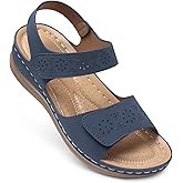 SHIBEVER Flat Sandals for Women Dressy: Comfortable Flats Sandals Women Open Toe Ankle Strap Walking Shoes Summer