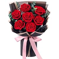 Mosstory Preserved Flowers Bouquet 7 Roses Bouquet Flowers Fresh Bouquet Flower Preserved Gift for Her Anniversary Birthday V