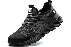 SUADEX Steel Toe Sneakers for Men Women Indestructible Work Safety Shoes Lightweight Comfortable Slip Resistant Composite Toe