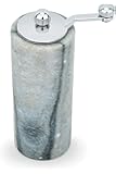 Fox Run Marble Pepper, Sea Salt and Spice Grinder Mill, 5 Inches, White (Natural color and swirls may vary)