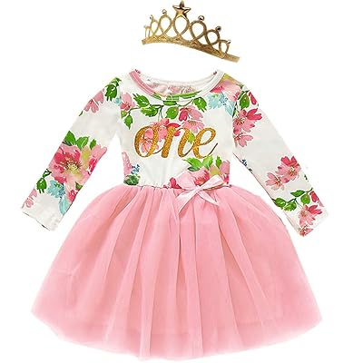 Shalofer Baby Girl Birthday Dress Set Little Girls Floral Lace Outfit Sets