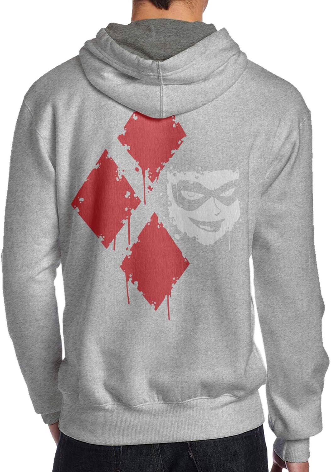 Harley Quinn Logo Fashionable Man Fleeces Sweatshirt Gray at Amazon Men