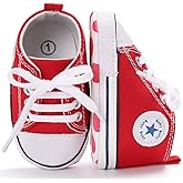 KIDSUN Tutoo Unisex Baby Boys Girls High Top Sneaker Soft Anti-Slip Sole Newborn Infant First Walkers Canvas Denim Shoes