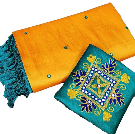 Women's Cotton Silk Saree (ATL33_01 ; Yellow)