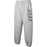 USAF Air Force Military Theme Elastic Bottom Sweatpants in Sport Gray