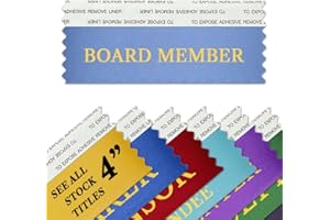 RIBBONSNOW Board Member 4" Badge Ribbons with Adhesive for Nametags - Made in The USA by Ribbons Galore (25 Ribbons)